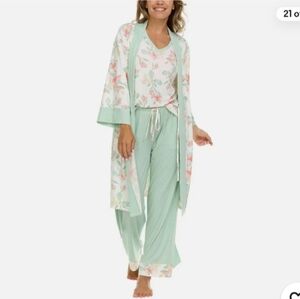 Flora Nikroz Ladies Pajama Set with Robe